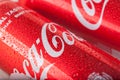 Can of Coca-cola on a bed of ice Royalty Free Stock Photo