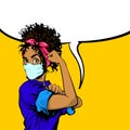 We Can Do It black african woman in medical mask Royalty Free Stock Photo