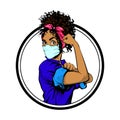 We Can Do It black african woman in medical mask Royalty Free Stock Photo