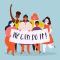 We can do it poster. Woman rights, empowerment Royalty Free Stock Photo