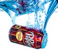 Can of Dr Pepper Cherry Vanilla soft drink in water.