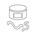 Can of earthworm icon, outline style Royalty Free Stock Photo