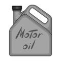 Can of engine oil.Car single icon in monochrome style vector symbol stock illustration web. Royalty Free Stock Photo