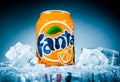 Can of Fanta Orange Royalty Free Stock Photo