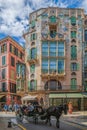 Can Forteza Rey in the modernist Art Nouveau style and one touristic carriage in front. Palma, Spain