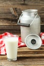 Can and glass of milk Royalty Free Stock Photo