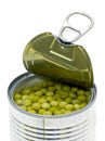 Can of green peas Royalty Free Stock Photo