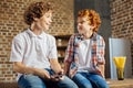 Friendly children talking together at home Royalty Free Stock Photo