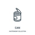 can icon vector from gastronomy collection collection. Thin line can outline icon vector illustration