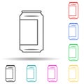 can multi color style icon. Simple thin line, outline vector of bottle icons for ui and ux, website or mobile application Royalty Free Stock Photo