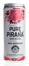 Can of Pure Pirana Hard Seltzer Red Berries drink isolated on white Royalty Free Stock Photo