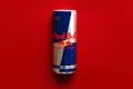 Can of Red Bull Energy Drink. Illustrative editorial Royalty Free Stock Photo