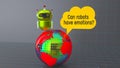 Can robots have emotions text message banner.