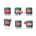 Can of sardines cartoon character with love cute emoticon