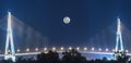 Can Tho Bridge full moon night Royalty Free Stock Photo