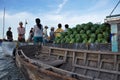 Boat sellers at Can Tho floating market, Mekong Delta, Vietnam Royalty Free Stock Photo