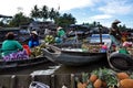 Boat sellers at Can Tho floating market, Mekong Delta, Vietnam Royalty Free Stock Photo