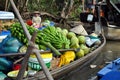 Boat sellers at Can Tho floating market, Mekong Delta, Vietnam Royalty Free Stock Photo