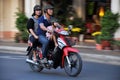 Motorbike rider in Vietnam. Panning effect