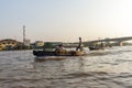 Merchants and tourists on the Mekong river near Cai Rang floating market in Can Tho, Vietnam Royalty Free Stock Photo