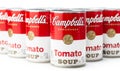 Can tins of Campbell`s brand tomato  soup Royalty Free Stock Photo