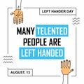 Left hand user quotes poster design.