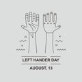 Two left hands illustration design.