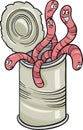 Can of worms saying cartoon Royalty Free Stock Photo