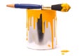 Can of yellow paint Royalty Free Stock Photo