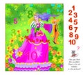 Can you find the numbers from 1 to 10 hidden in the picture? Logic puzzle game. Math education for young children. Developing