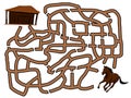 Maze for kids with horse and barn