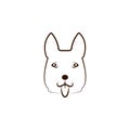 Canaan dog icon. One of the dog breeds hand draw icon