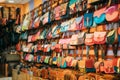 Canacona, Goa, India. Shop With Leather Goods - Bags, Wallets, Backpacks, Briefcases Royalty Free Stock Photo