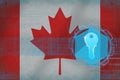 Canada access key. Internet defense concept.