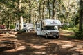 Canada Algonquin National Park 30.09.2017 Parked RV camper Lake two rivers Campground Beautiful Canadream Royalty Free Stock Photo