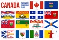 Canada All Provinces & Territories Flag Vector Illustration on White Background. Flags of Canada Royalty Free Stock Photo