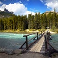 Canada, Banff National Park, Mountains River Scene Royalty Free Stock Photo