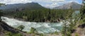 The Bow River cascades down Bow Falls