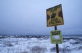 Canada Beach of Churchill Polar Bear information sign