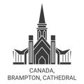 Canada, Brampton, Cathedral travel landmark vector illustration Royalty Free Stock Photo