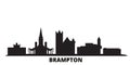 Canada, Brampton city skyline isolated vector illustration. Canada, Brampton travel black cityscape Royalty Free Stock Photo