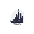 Calgary city cool skyline logo illustration