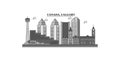 Canada, Calgary city skyline isolated vector illustration, icons Royalty Free Stock Photo