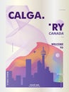 Canada Calgary skyline city gradient vector poster