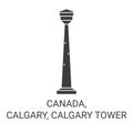 Canada, Calgary, Calgary Tower travel landmark vector illustration Royalty Free Stock Photo