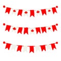 Canadian buntings, garlands, flags set isolated on white background