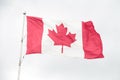 canada canadian flag blowing waving in wind on flagpole with sky behind with top 3 p 20