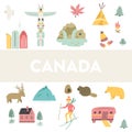 Canada cartoon vector banner. Travel illustration