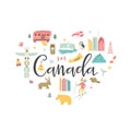 Canada cartoon vector banner. Travel illustration