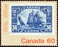 CANADA - CIRCA 1982: A stamp printed in Canada shows a 50c stamp from 1929, circa 1982.